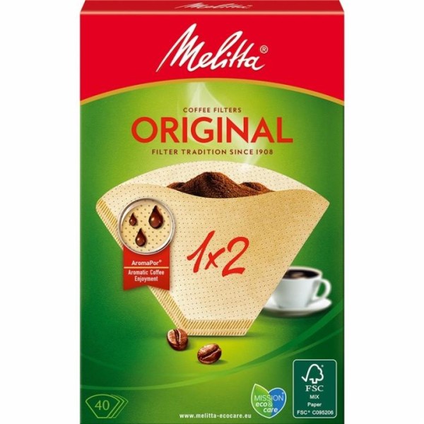 Melitta Kaffefilter 1X2 40pack (Obs 18