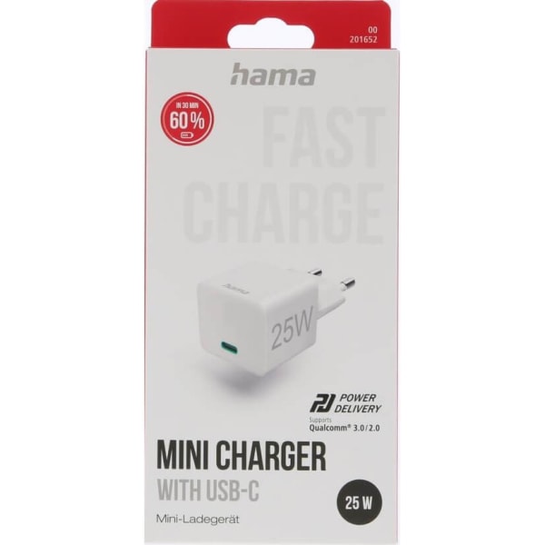 HAMA Charger 220V  USB-C PD/Qualcomm 25W White