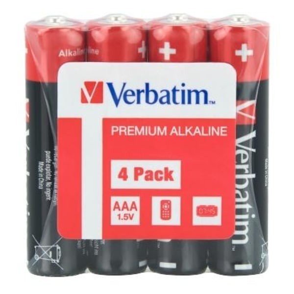 Verbatim ALKALINE BATTERY AAA 4 PACK SHRINK