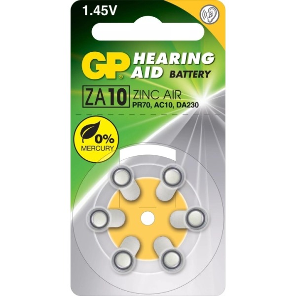 GP Hearing Aid ZA10 6 Pack (B)