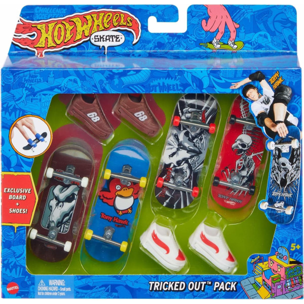 Hot Wheels Skate Gripbräda & Sko - fingerbräda, 4 st