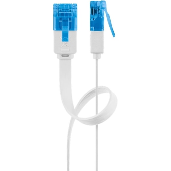 Goobay CAT 6A platt patchkabel, U/UTP, vit kopparledare (CU)