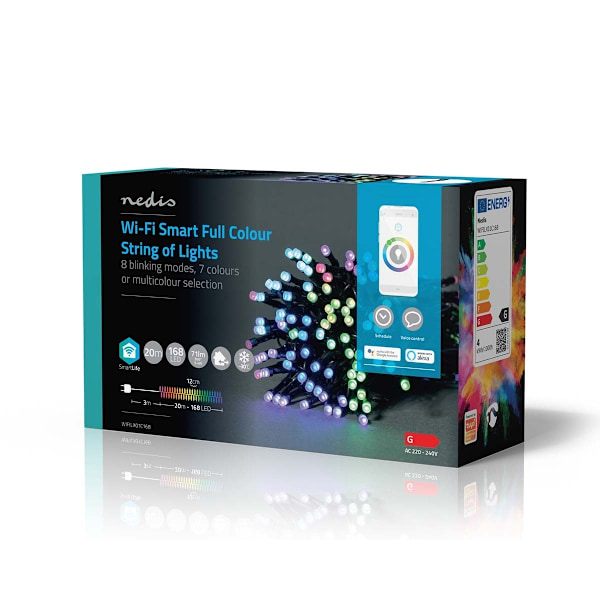 Nedis SmartLife Julbelysning | Sträng | Wi-Fi | RGB | 168 LED's | 20.0 m | Android™ / IOS