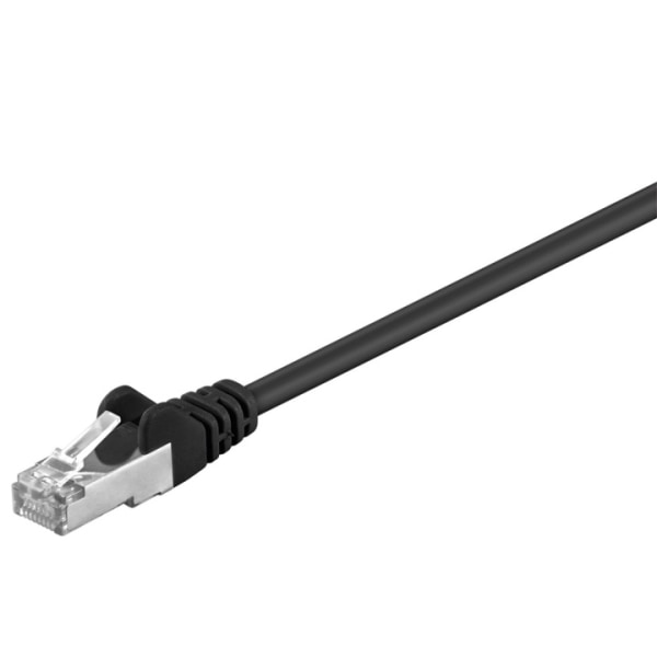 Goobay Patchkabel CAT 5e, SF/UTP, svart, 7,5 m kopparklädd aluminiumtråd (CCA)