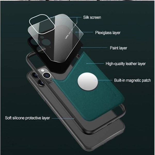 Smart mobilcover med magnet til iPhone 12 Pro Max, Sort Svart