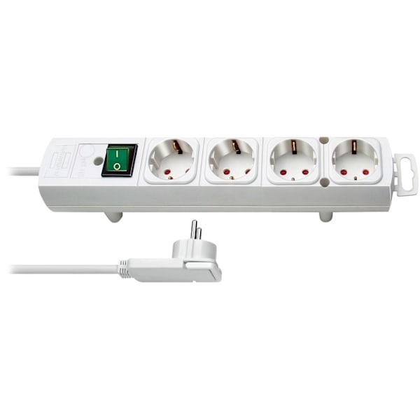 Grenuttag 4-Way 2 m Vit - 4 x Schuko