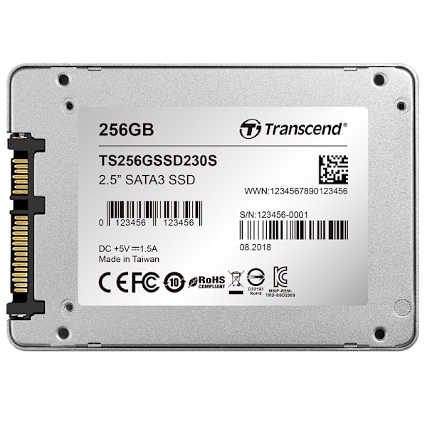Transcend 2.5" SSD, SATA3, 3D TLC 256GB