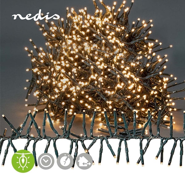 Nedis Julbelysning | Klunga | 1512 LED's | Varm Vit | 11.00 m | Ljuseffekter: 7 | Inomhus eller Utomhus | Strömadapter
