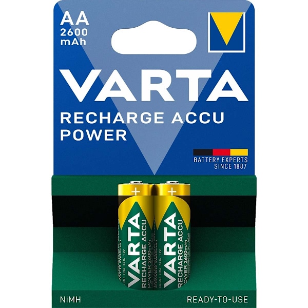 Varta Laddningsbara Ni-MH-batterier, AA | 1.2 V DC | 2600 mAh | 2-pack