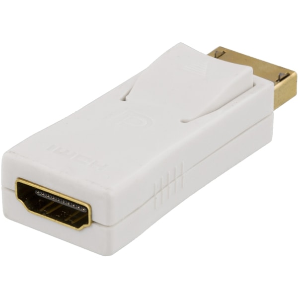 DELTACO DisplayPort til HDMI adapter, han-hun, hvid