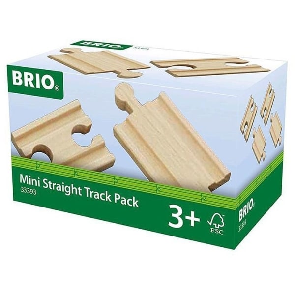 BRIO 33393 - Lige skinner, ekstra korte, 4 stk