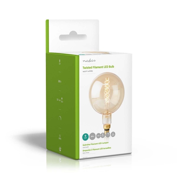 Nedis LED Glödlampa E27 | G200 | 5 W | 280 lm | 2000 K | Dimbar | Varm Vit | Retrostil | 1 st