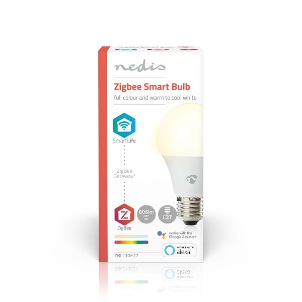 Nedis SmartLife Fuld Farve Pære | Zigbee 3.0 | E27 | 806 lm | 9 W | RGB / Varm til kølig hvid | 2200 - 6500 K | Android™ / IOS | Pære | 1 stk
