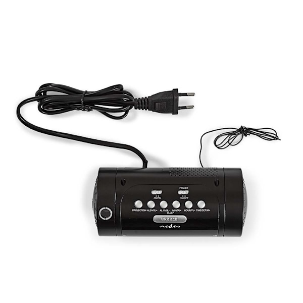 Nedis Digital vækkeur Radio | LED Display | Tidsprojektion | AM / FM | Snooze funktion | Sleep timer | Antal alarmer: 2 | Sort