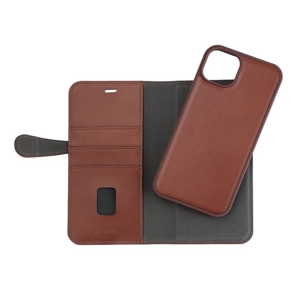 BUFFALO 2in1 Leather 3 card MagSerie iPhone 15 Plus Brown Brun