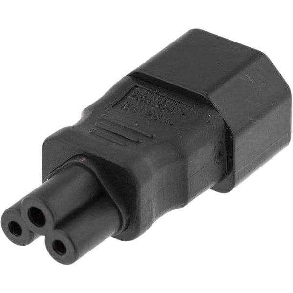 DELTACO Srömadapter, IEC 60320 C14 till IEC 60320 C5, 250V/2,5A, svart