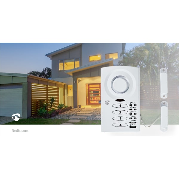 Nedis Dörr Fönster Alarm | Batteridriven | 3x AAA/LR03 | 85 dB | Vit
