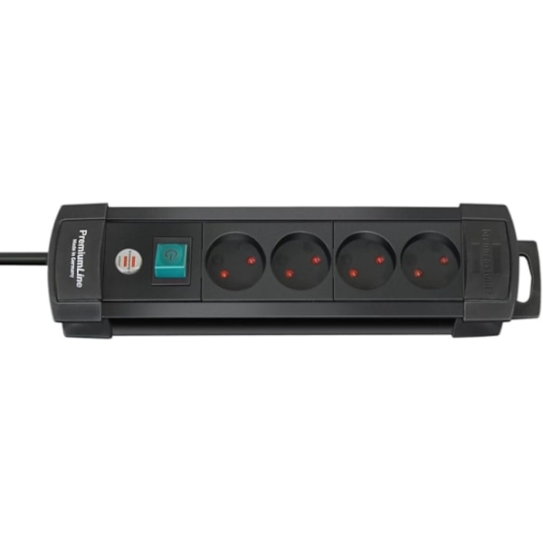 Brennenstuhl 4-way Extension Socket, 2m, Black