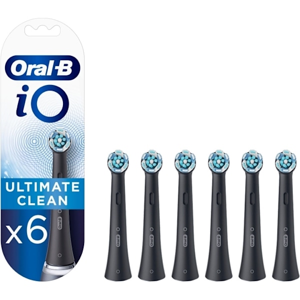 Oral B iO Ultimate Clean - tandbørstehoved, sort, 6 stk.