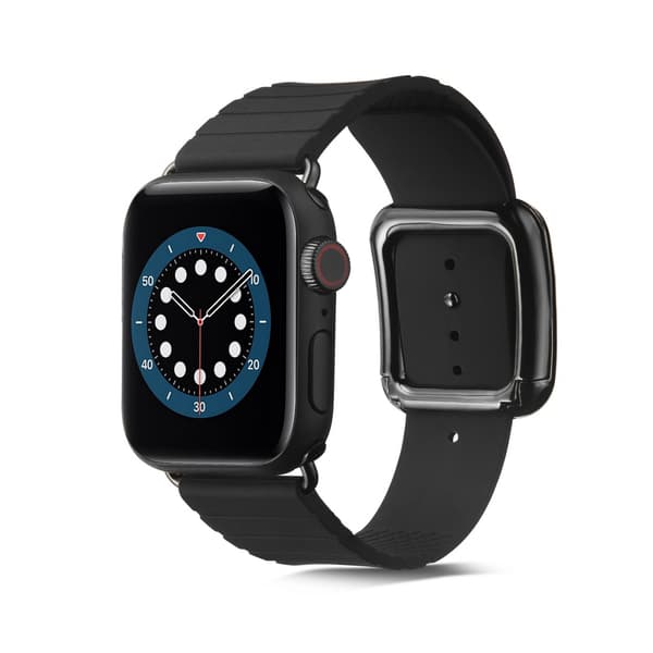 Silikoneur til Apple Watch 42/44/45mm, Sort