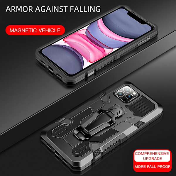 Robust etui med stativ til iPhone 13, Sort Svart