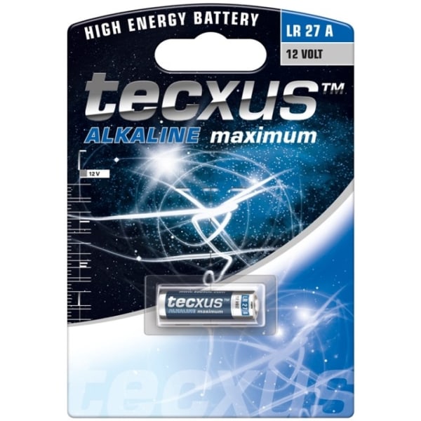 tecxus LR27/A27 batteri, 1 st. blister alkaliskt manganbatteri,
