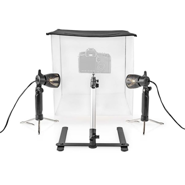 Nedis Foto Studio Kit | 400 lm | Vikbar | Bakgrunder ingår | Resväska ingår | Svart