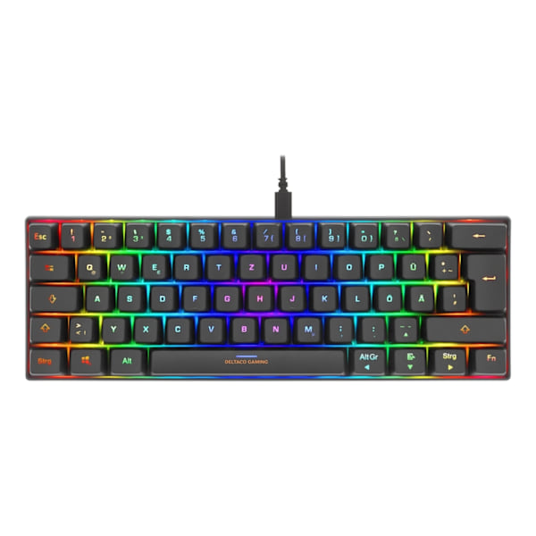 DELTACO GAMING mechanical keyboard with 60% layout, RGB, red switches