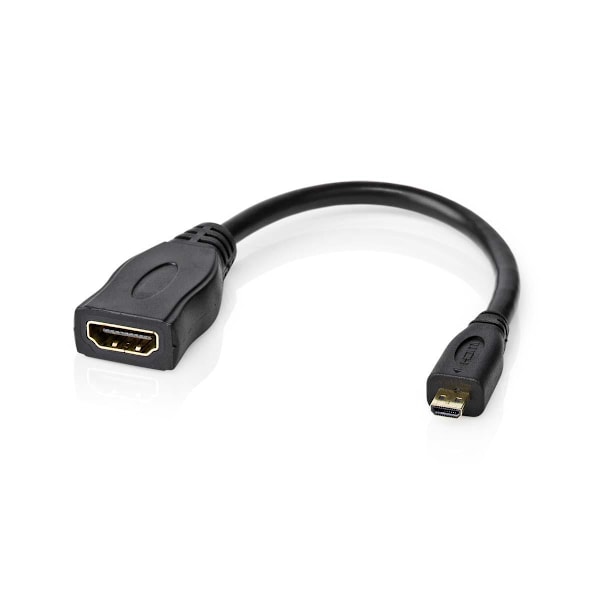 Nedis High Speed ​​HDMI ™ Kaapeli Ethernet | HDMI™ Micro | HDMI™ Ulostulo | 4K@30Hz | 10.2 Gbps | 0.20 m | Pyöreä | PVC | Musta | Kirjekuori