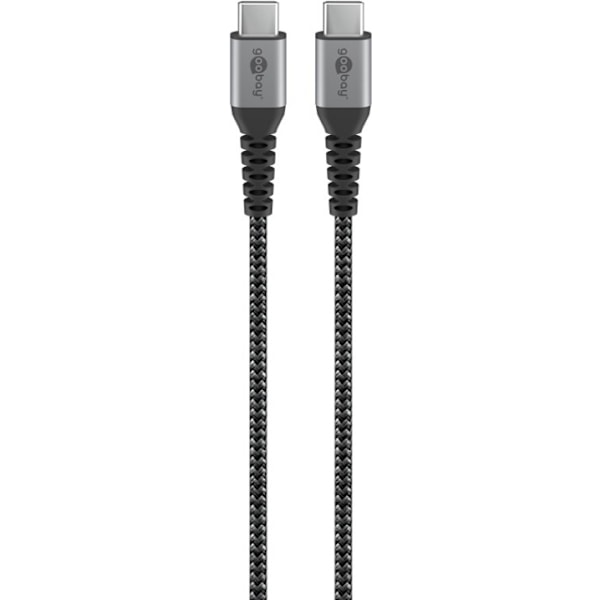 Goobay USB-C™-till-USB-C™-textilkabel med metallkontakter 1 m elegant och extra robust anslutningskabel för enheter med USB-C™-port