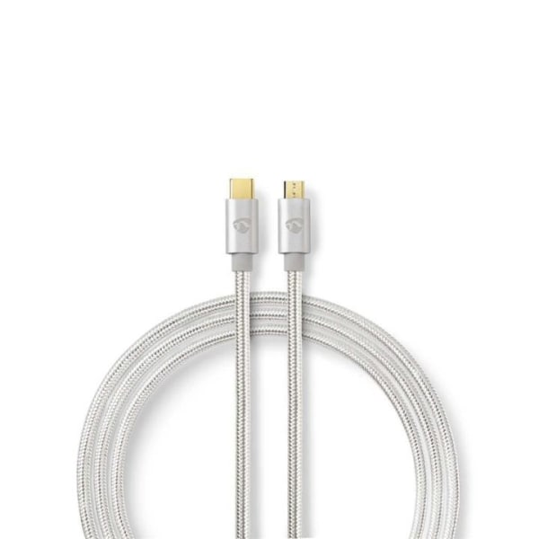 Nedis USB 2.0-kabel | Typ-C, hane - Micro B-hane | 2.0 m | Alumi
