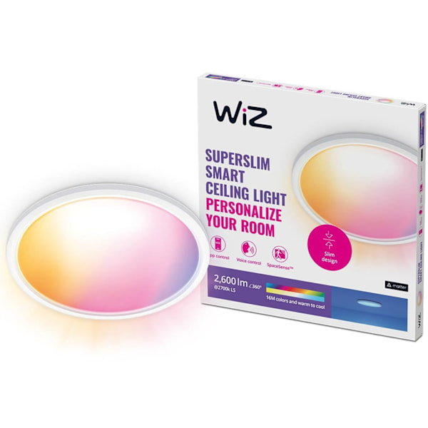 WiZ WiFi Smart SuperSlim plafond Färg + Varm-kallvit 2600lm