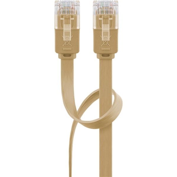 Goobay CAT 6 platt patchkabel, U/UTP, ljusbrun kopparledare (CU), 5 m