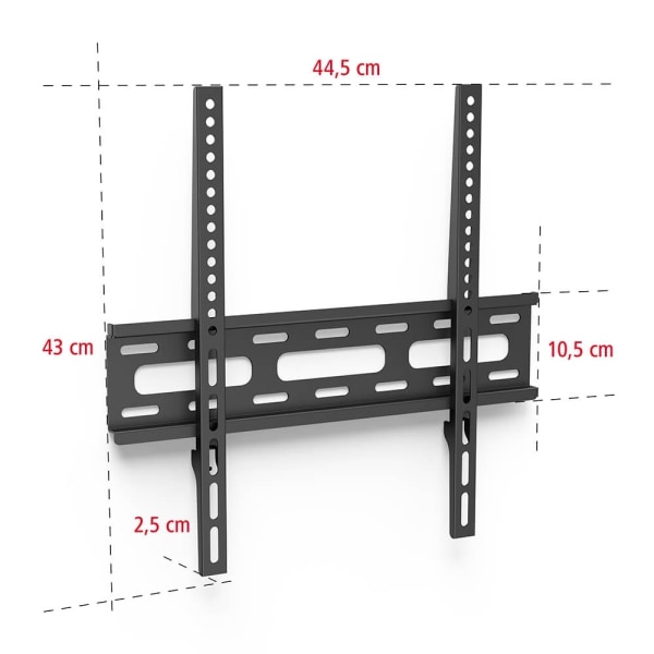 Hama TV-vægbeslag Fast VESA op til 400x400 75" Sort