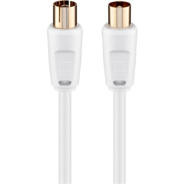Goobay Antennkabel (80 dB), dubbelskärmad guldpläterad, koaxial-plugg > koaxial-uttag (helt skärmad)