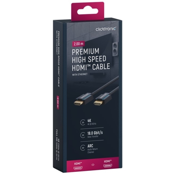 ClickTronic Premium High Speed ​​​​HDMI™ -kaapeli Ethernet Premillä
