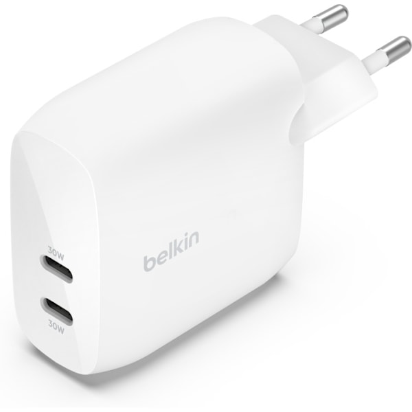 Belkin BoostCharge Pro 2-porttinen USB-C PPS PD 60 W -verkkovirtalaturi