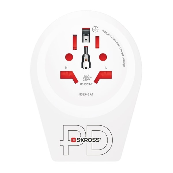 SKROSS World Adapter - World to UK USB-C™ PD til alle jordede og