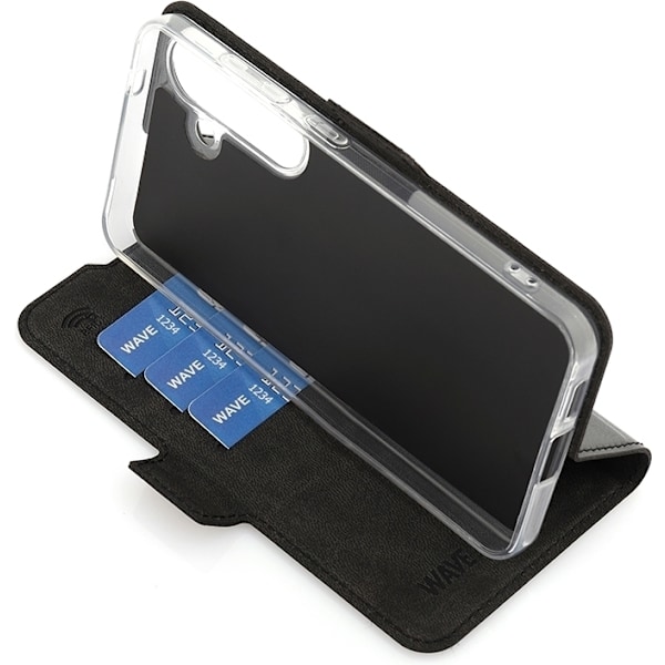 Wave BookCase -beskyttelseskal, Samsung Galaxy S24, sort Svart