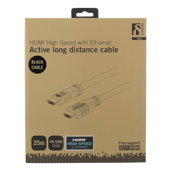 DELTACO <b>aktivt HDMI kabel</b>, HDMI High Speed with Ethernet, HDMI