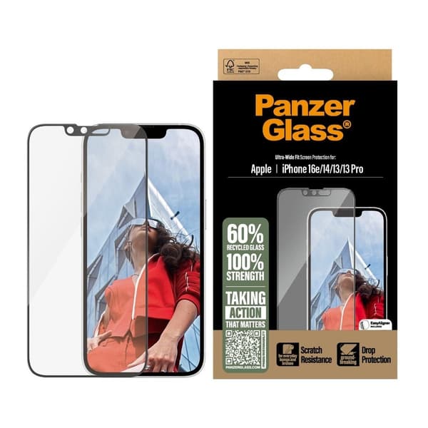 PanzerGlass Case, iPhone 16e, Black Transparent