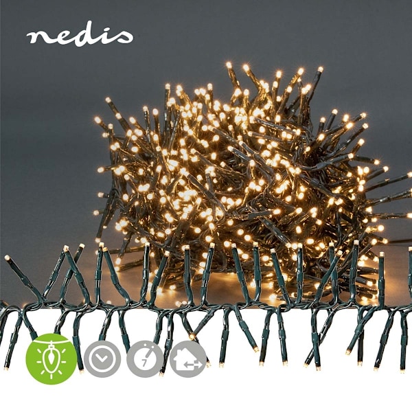 Nedis Jouluvalot | Klusteri | 576 LED's | Lämmin Valkoinen | 4.20 m | Kevyet vaikutukset: 7 | Sisä- tai ulkotila | Verkkovirtakäyttöinen