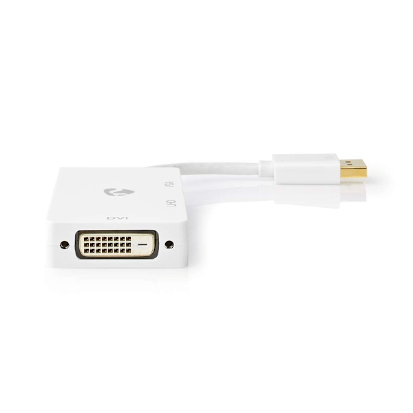 Nedis Displayport-adapter | DisplayPort Hane | DVI-D 24+1-Pin Hona / HDMI™ Utgång / VGA hona 15p | 4K@60Hz | Guldplaterad | Omkopplingsbar | 0.20 m |