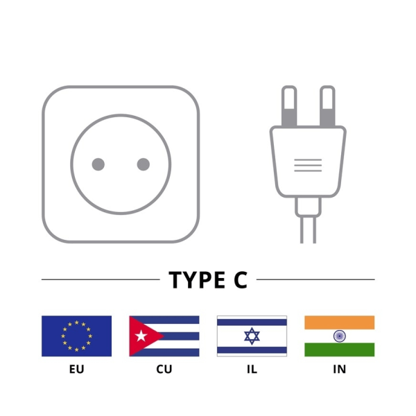 Goobay Förlängningskabel Europlug, 2 m, vit Europlug (typ C, CEE 7/16) > Europeiskt uttag