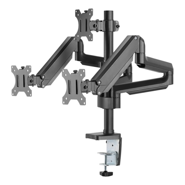 DELTACO Office, triple hydraulisk monitor-arm, 17"-27", 1,5-8kg,