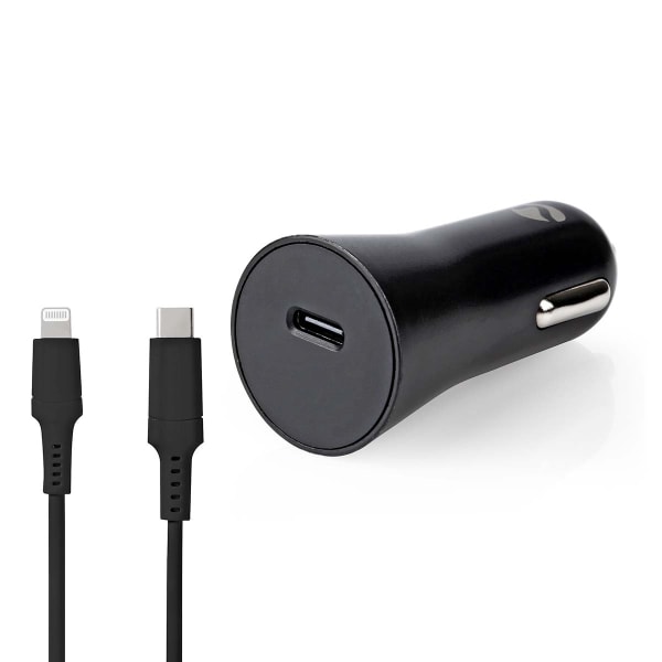 Nedis Autolaturi | 20 W | 1.67 / 2.22 / 3.0 A | Lähtöliitäntöjen määrä: 1 | Portin tyyppi: USB-C™ | Lightning 8-Pin (irrallinen) Kaapeli | 1.00 m | Au