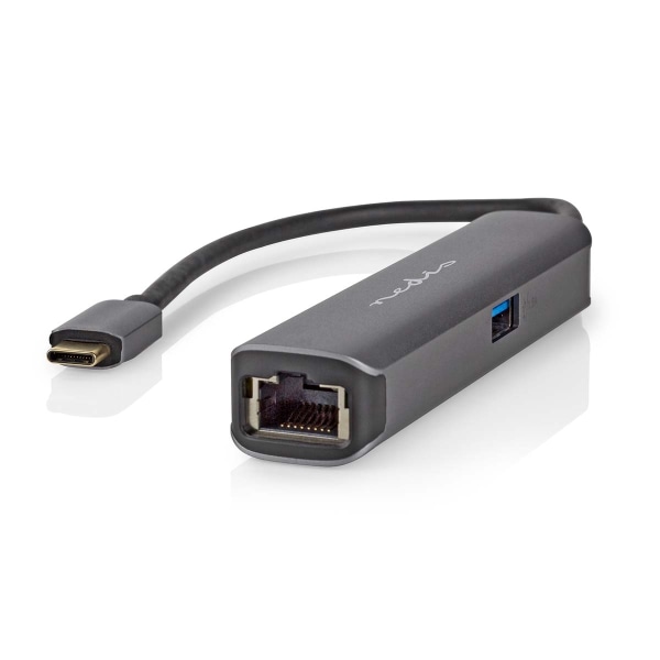 Nedis USB Multi-Port Adapter | USB 3.2 Gen 1 | USB-C™ Hane | HDMI™ Utgång / RJ45 Hona / USB-A Hona / USB-C™ Hona | 5 Gbps | 0.20 m | Rund | Guldplater