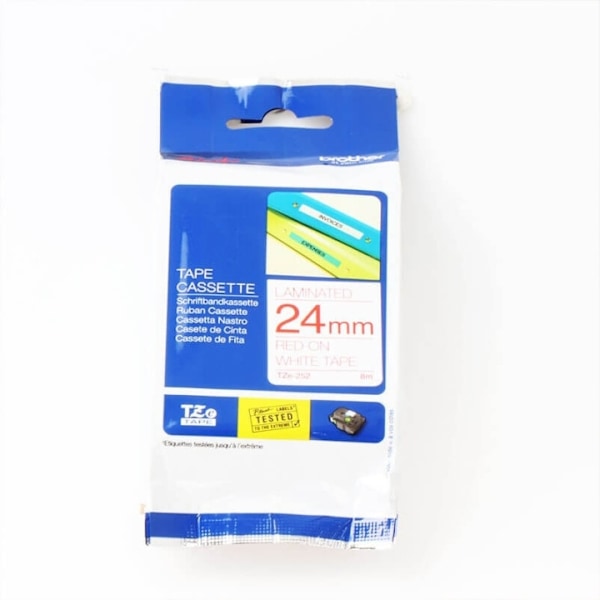 Brother Tape TZE-252 24mm Röd på Vit