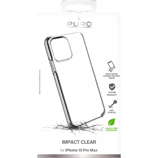 Puro iPhone 13 Pro Max Impact Clear Cover, gennemsigtig Transparent