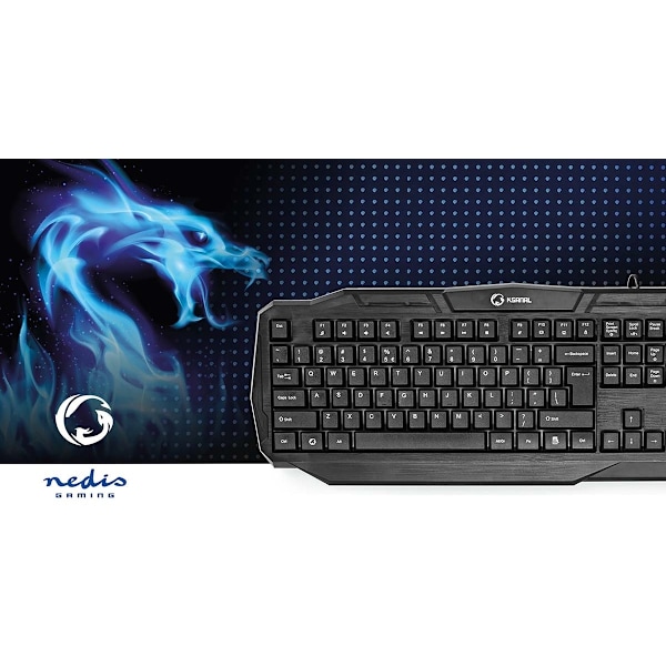 Nedis Wired Gaming Keyboard | USB 2.0 | Membrane Nøgler | LED | US international | US layout | USB Drevet | Strømkabellængde: 1.50 m | Gaming